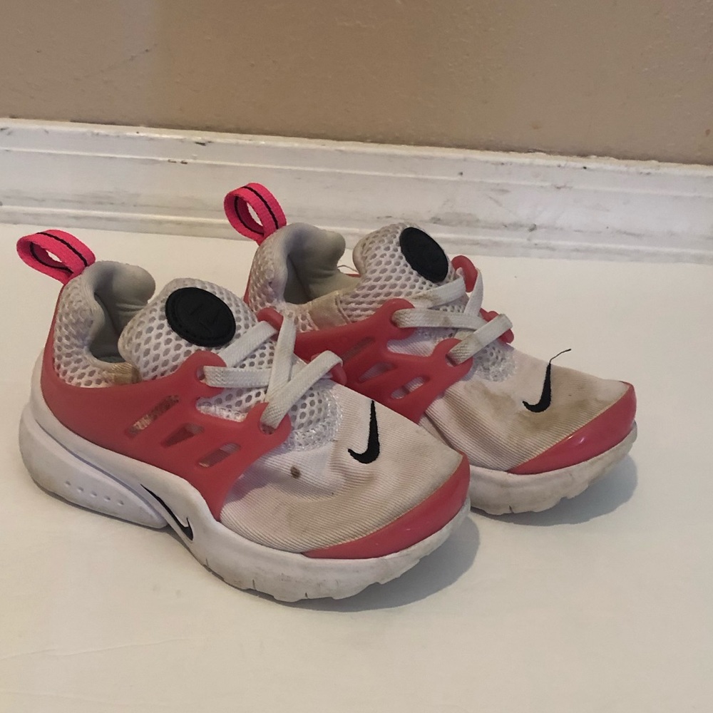 Nike pink black white shoes size 8c used